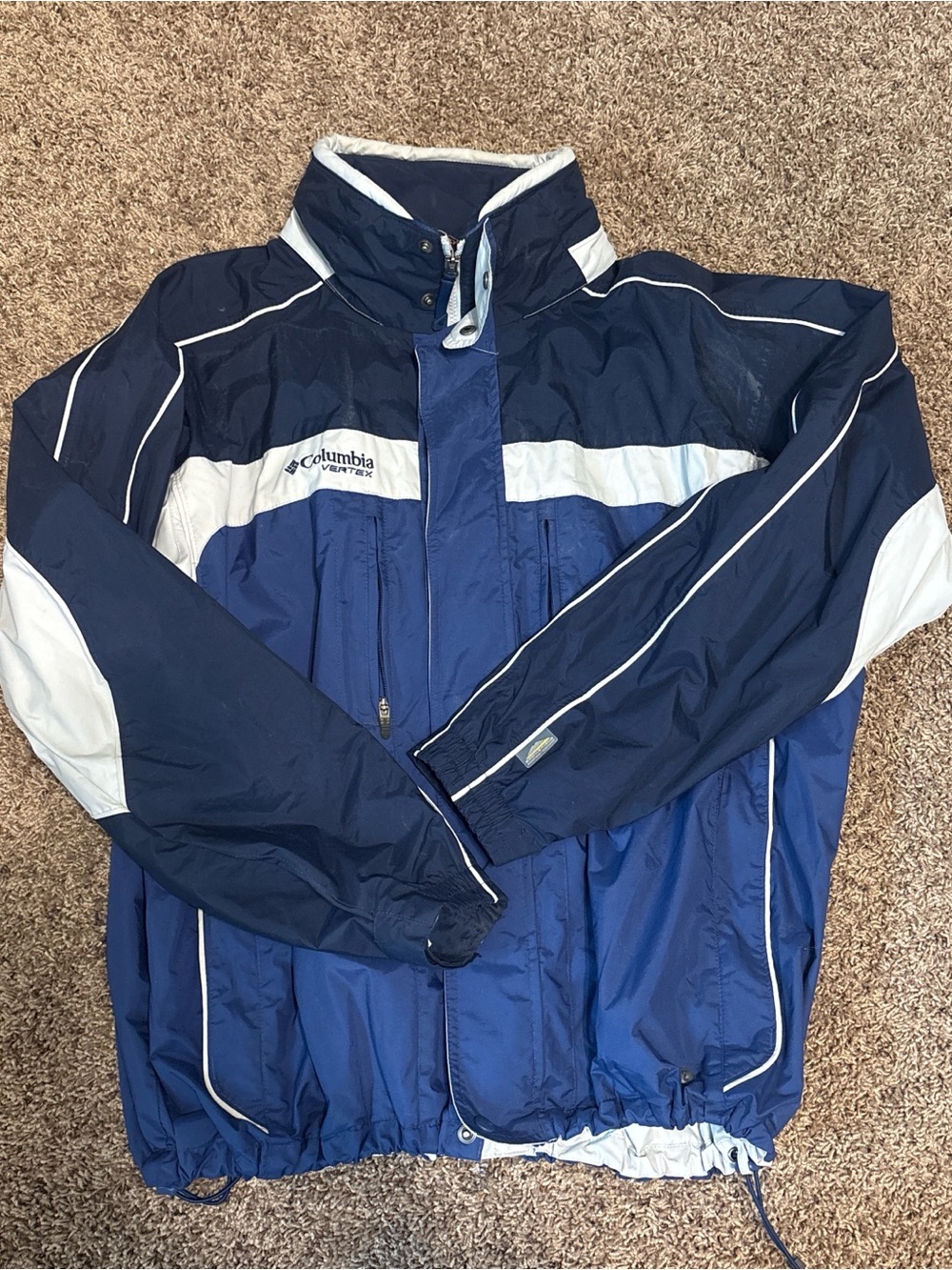 Columbia Men's Blue & White Colorblock Windbreaker Jacket